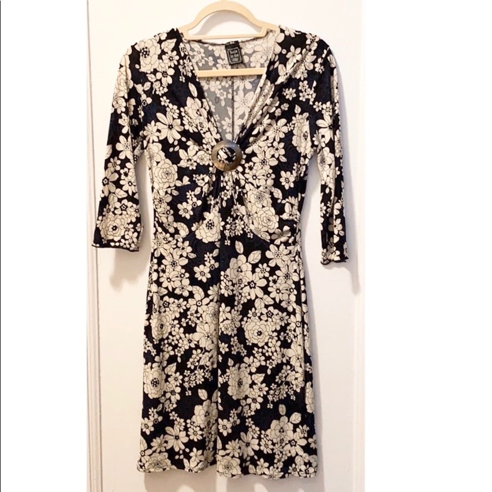 Suzie in the City Black and Beige Dress